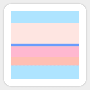 A supreme commixture of Powder Blue, Cornflower Blue, Little Girl Pink, Very Light Pink and Melon stripes. Sticker